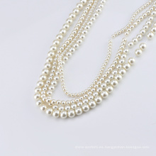 Perlas de perlas ABS redondas perla plana / suelto